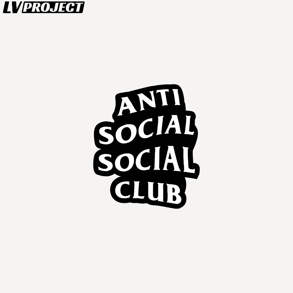 ANTI SOCIAL SOCIAL CLUB สติกเกอร์ไวนิล รูปโลโก้ Assc กันน้ํามันวาว สําหรับติดตกแต่งสังคม