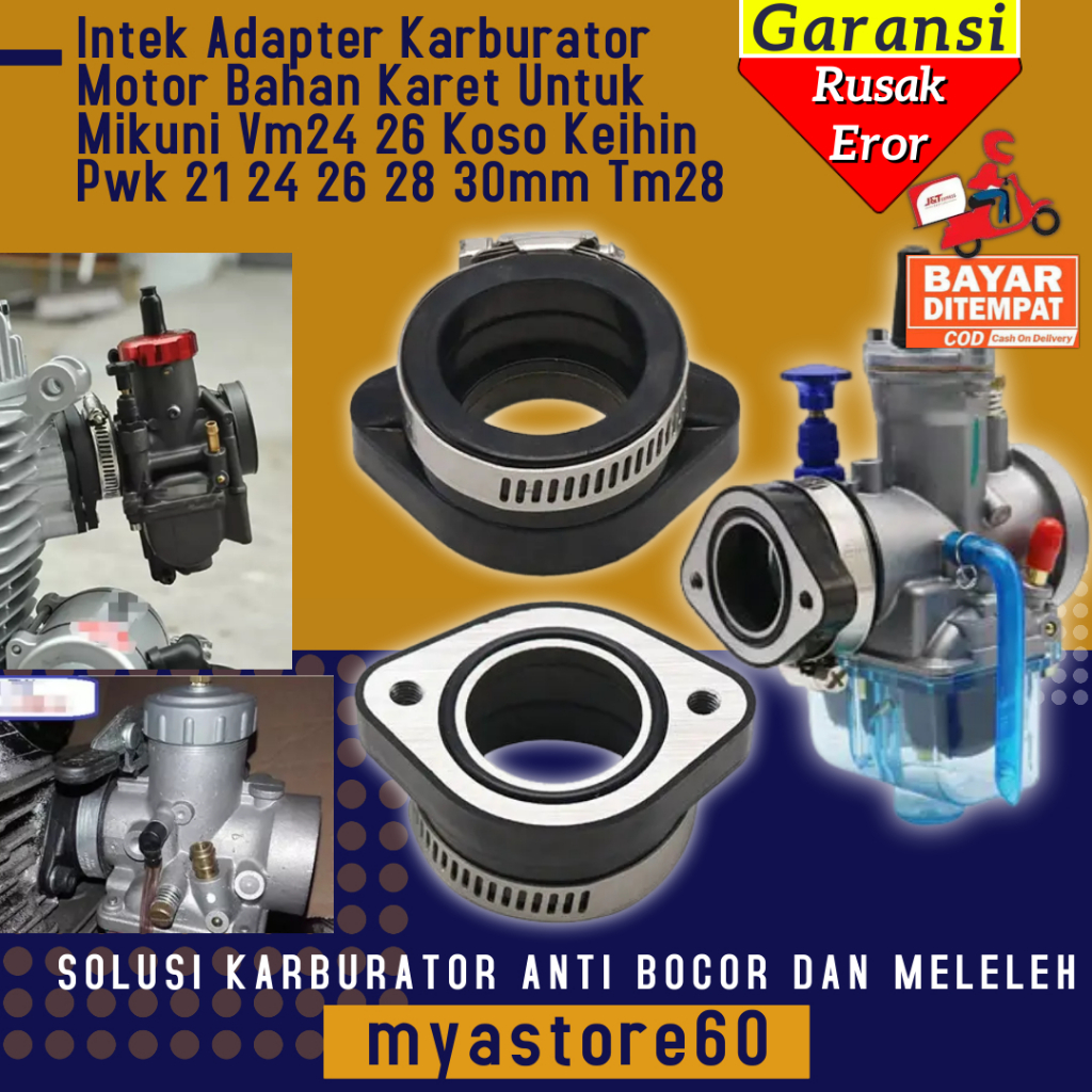 Intek Intake Manipul Manipol อะแดปเตอร์คาร์บูเรเตอร์มอเตอร์วัสดุยางสําหรับ Mikuni Vm24 26 Koso Keihi