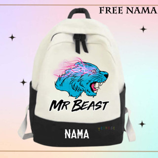 (ฟรีชื่อ) กระเป๋าเป้สะพายหลัง ลาย youtuber motif MR BEAST สําหรับเด็กอนุบาล