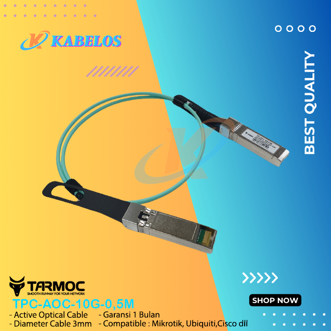 Tarmoc TPC-AOC-10G-0.5M | เอสเอฟพี+ สายออปติคอลแอคทีฟ 0.5 เมตร