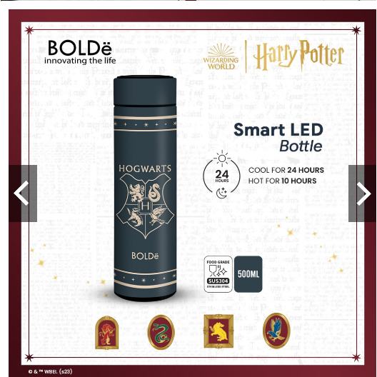 Termos Bolde Smart LED Bottle HARRY POTTER Edition - อุณหภูมิกระติกน้ําร้อน