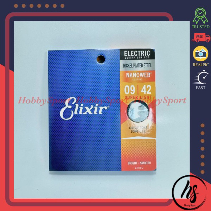 สายกีตาร์ไฟฟ้า Elixir 0.09 Light Nanoweb