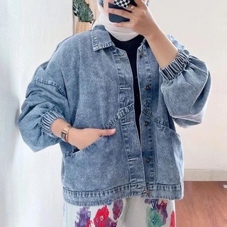 Jaket Jeans Vintage Oversize Jaket Wanita Jumbo Terbaru LD 120