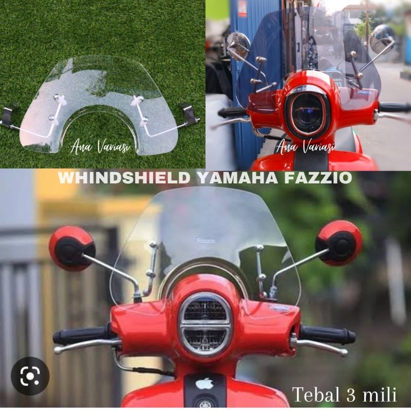 Yamaha Fazzio Visor Sett Fazzio วงเล็บกระจกหน้ารถอะคริลิค 3 Milli Winsil Fazzio Fazio Visor Bracket