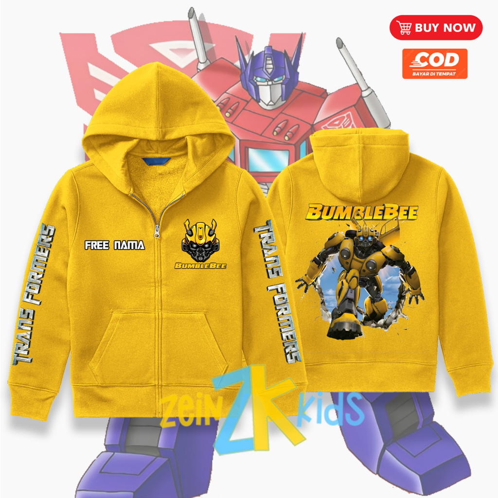 เสื้อฮู้ดเด็ก Transformers BumbleBee / เสื้อแจ็คเก็ตเด็ก BumbleBee Transformers
