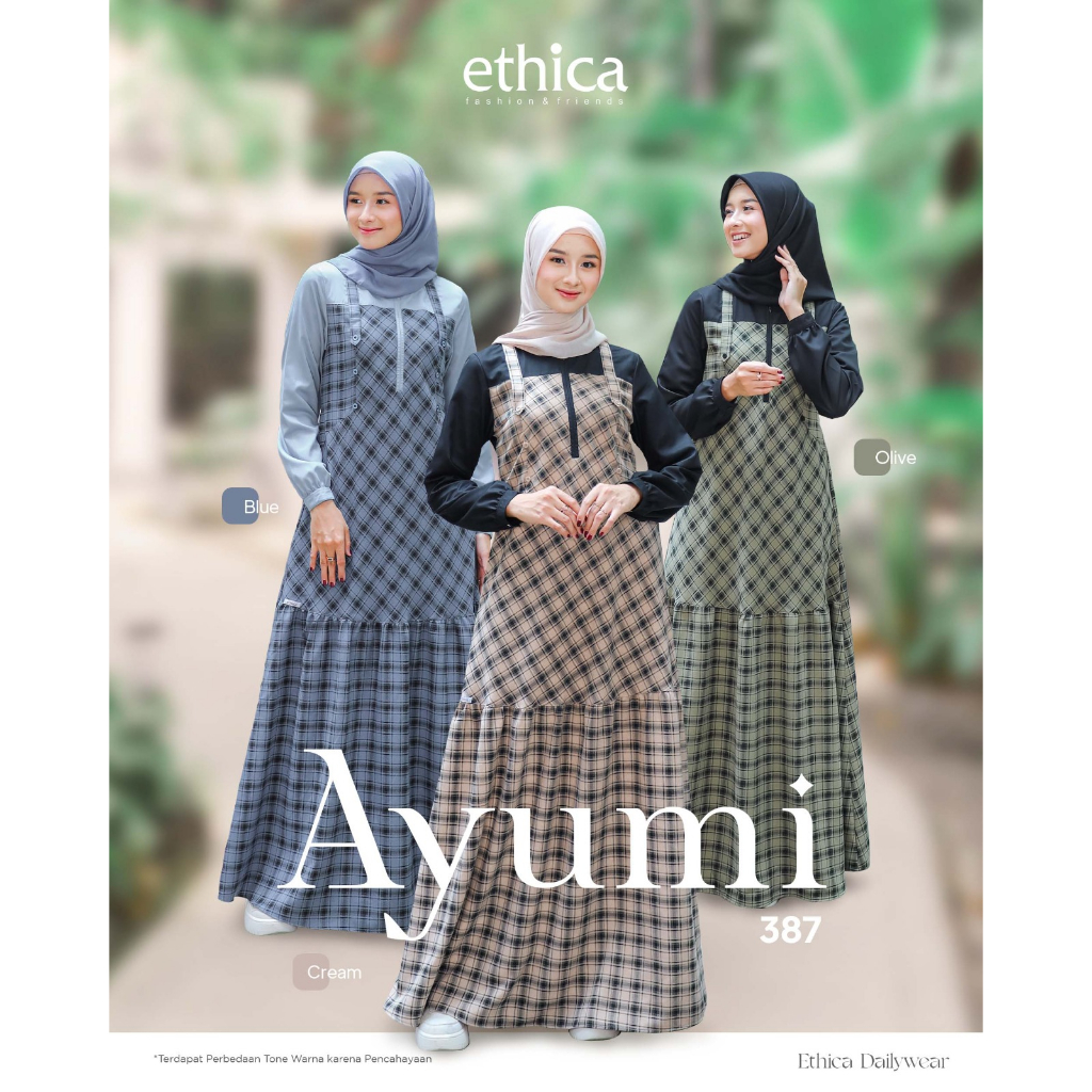 Ayumi 870 ล่าสุด Gamis by Ethica/Ayumi 870 Olive/Ayumi 837 ครีม/Ayumi 870 Blue/Ayumi 389 Caliste Gre
