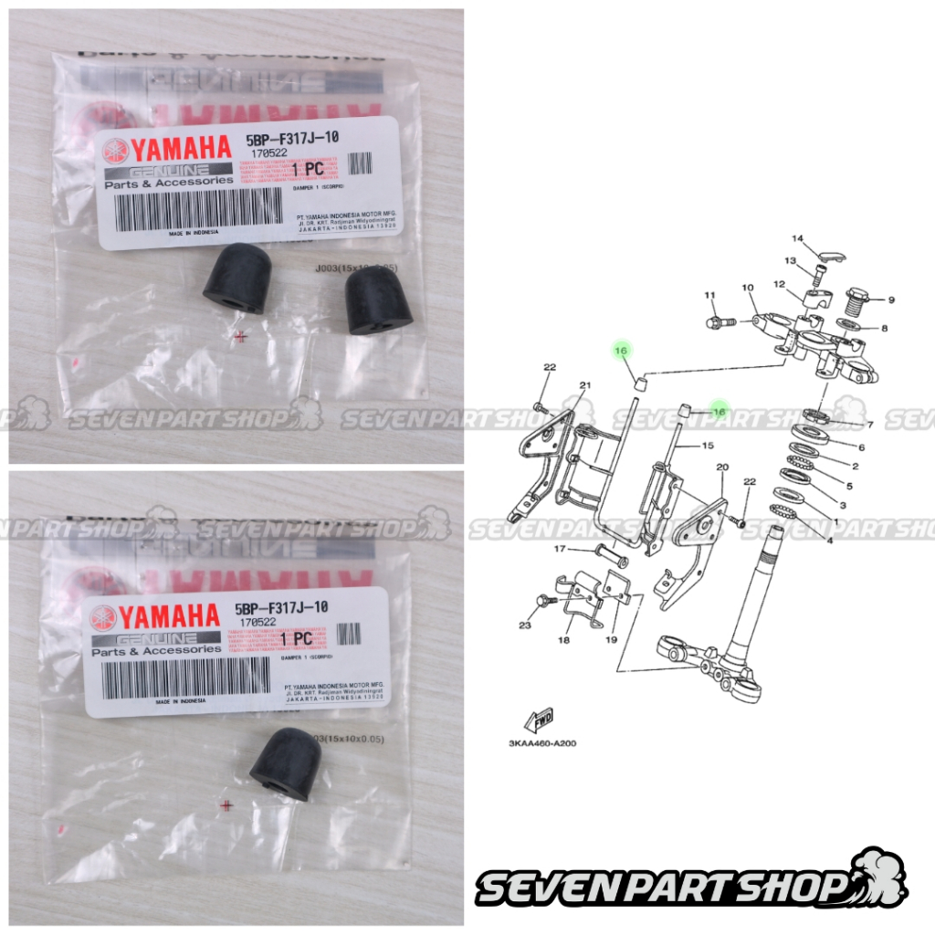 ยาง End Pole Bracket OVAL ไฟหน้า 2002 2006 RX KING Antem RXK SCORPIO ORIGINAL 5BP-F317J-10