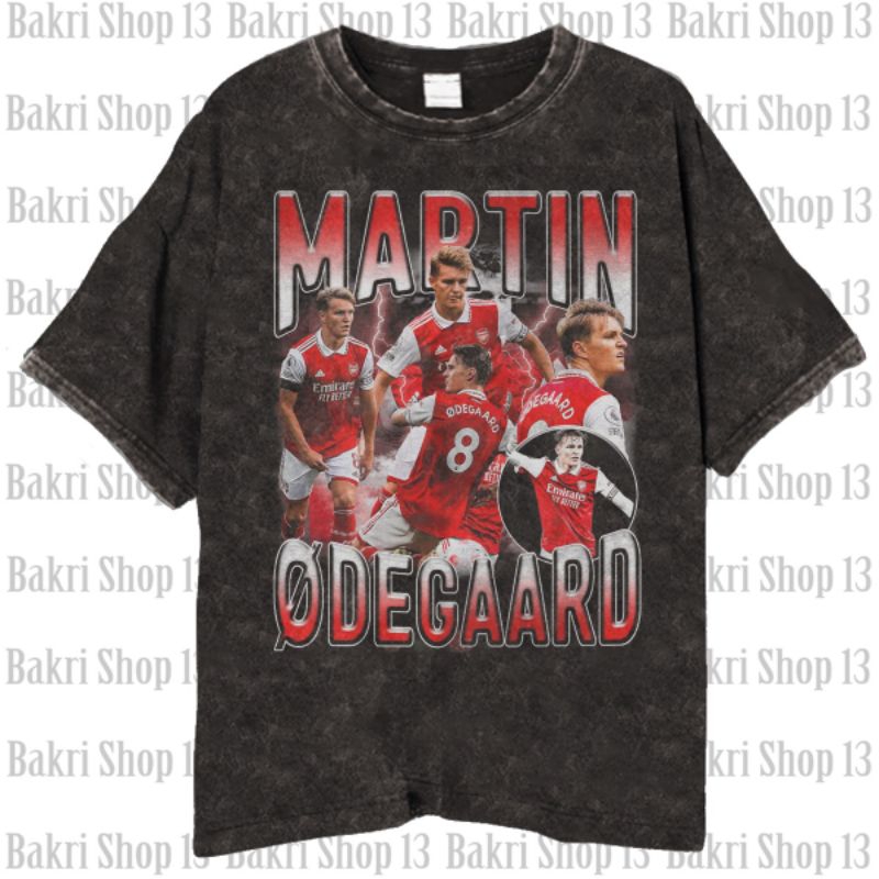 นอร์เวย์ Martin Odegaard Vintage Wash Martin Odegaard Arsenal เสื้อยืด/เสื้อยืดฟุตบอล unisex