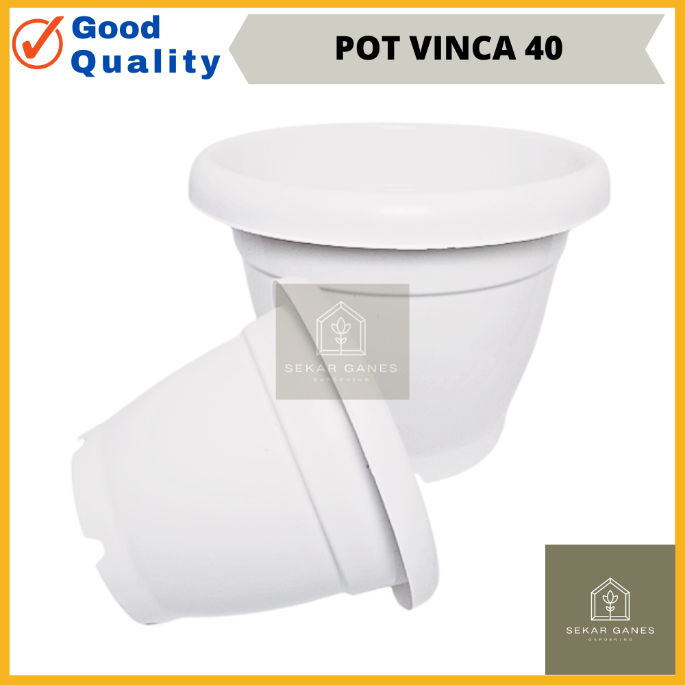 Putih หม้อขนาดใหญ่ Vinca 40 หม้อหูเกรซสีขาว Starfruit สตรอเบอร์รี่ทิวลิป 40 ซม. กระถางพลาสติกหูจัมโบ