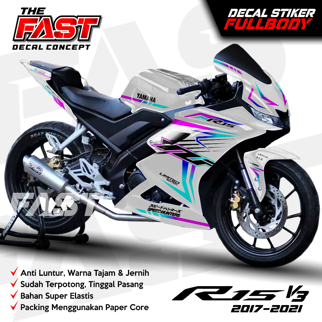 ใหม่ล่าสุดสติกเกอร์รูปลอก R15 V3 MATRIX กราฟิก Full Body Cool สติกเกอร์ R15 V3 Full Body Cool Stripi
