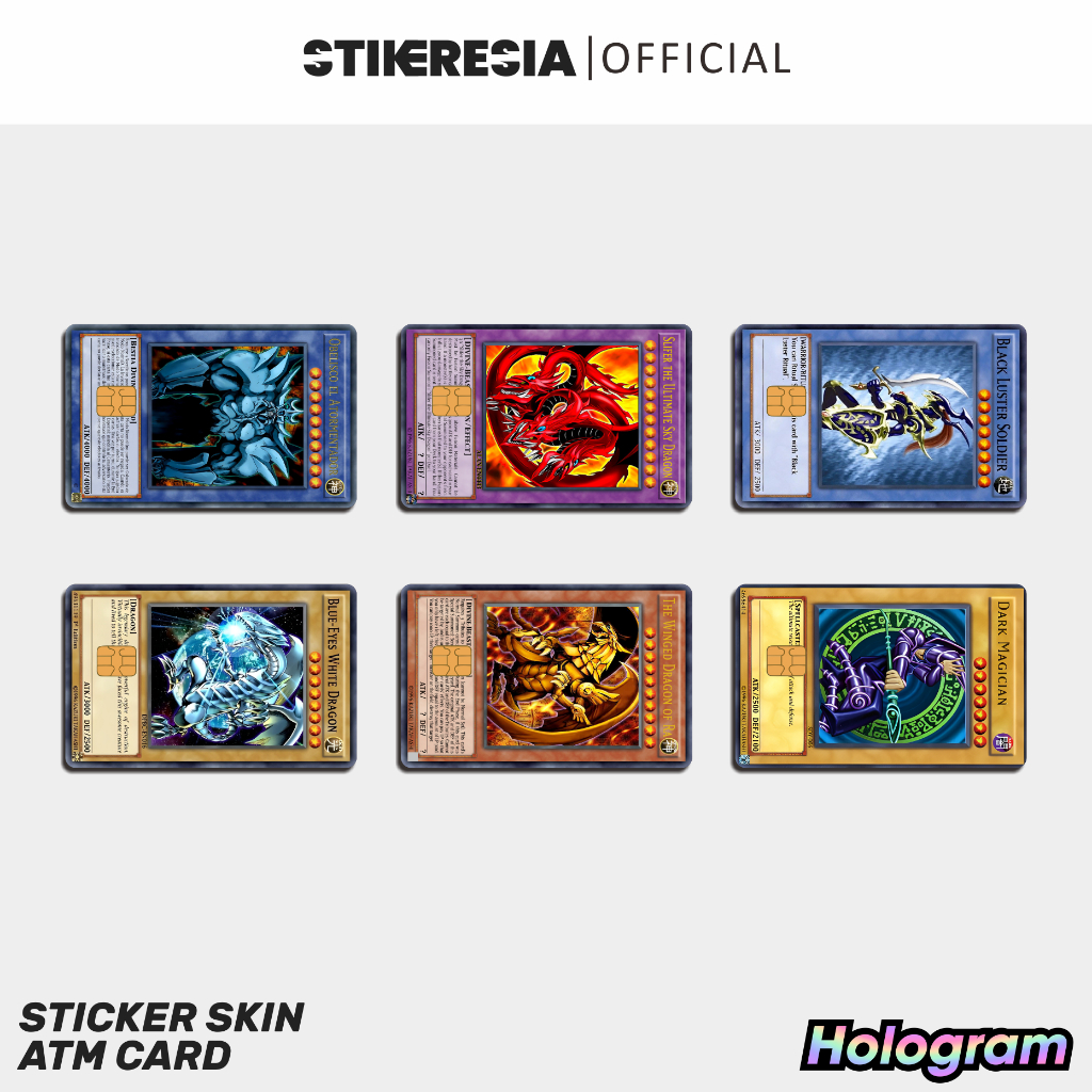 Yu Gi Oh สติ๊กเกอร์ ATM โฮโลแกรม - สติ๊กเกอร์การ์ด ATM อะนิเมะ Emoney Flazz