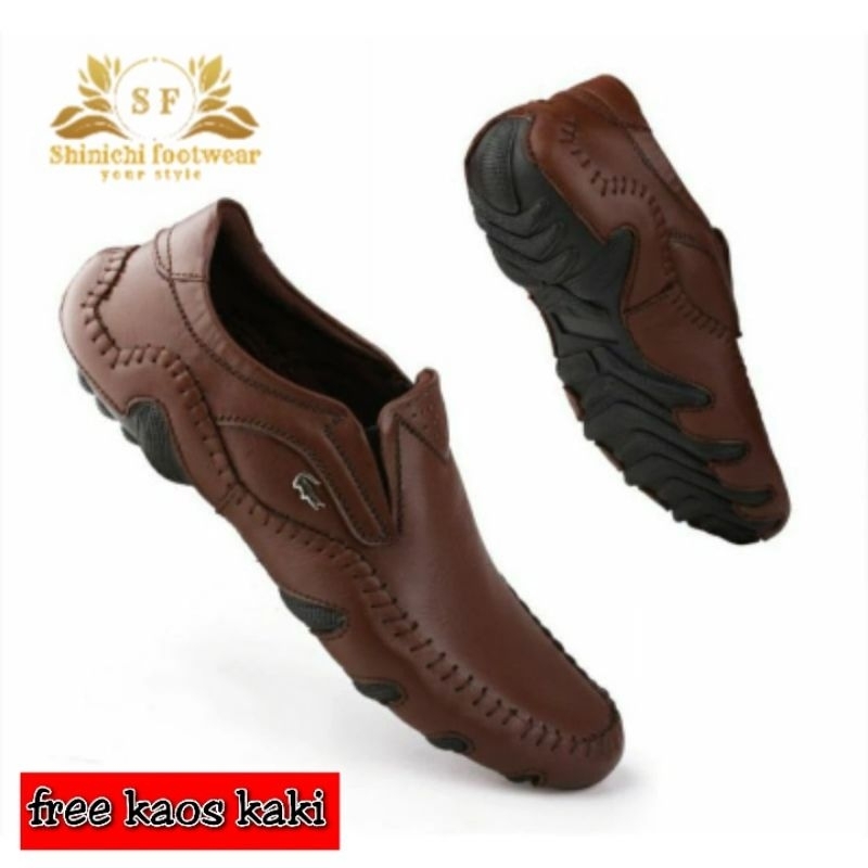 ชินิจิ x BUFFON || รองเท้าโลฟเฟอร์แบบสวมแบบลําลองสําหรับผู้ชายพร้อมพื้นรองเท้าพืช