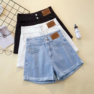 Stok Siap Jumbo wanita short pants celana jeans pendek wanita hotpants celana pendek korea style wanita celana jeans kancing 2
