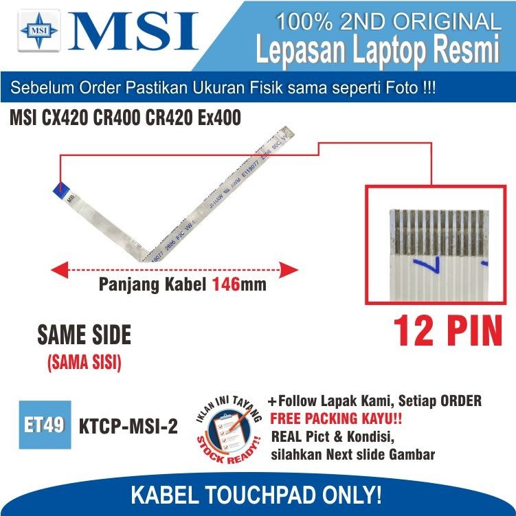 ET49 KTCP-MSI-2 Flexy Connector MSI CX420 CR400 CR420 EX400 SAME SIDE