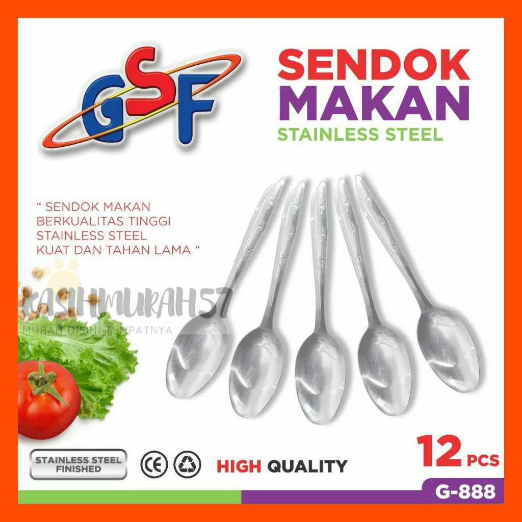 12PCS STAR MOTIF TABLESPOONS / 12 ชิ้น STAINLESS TABLES / 1 DOZEN STAR MOTIF TABLESPOONS / GSF G-888