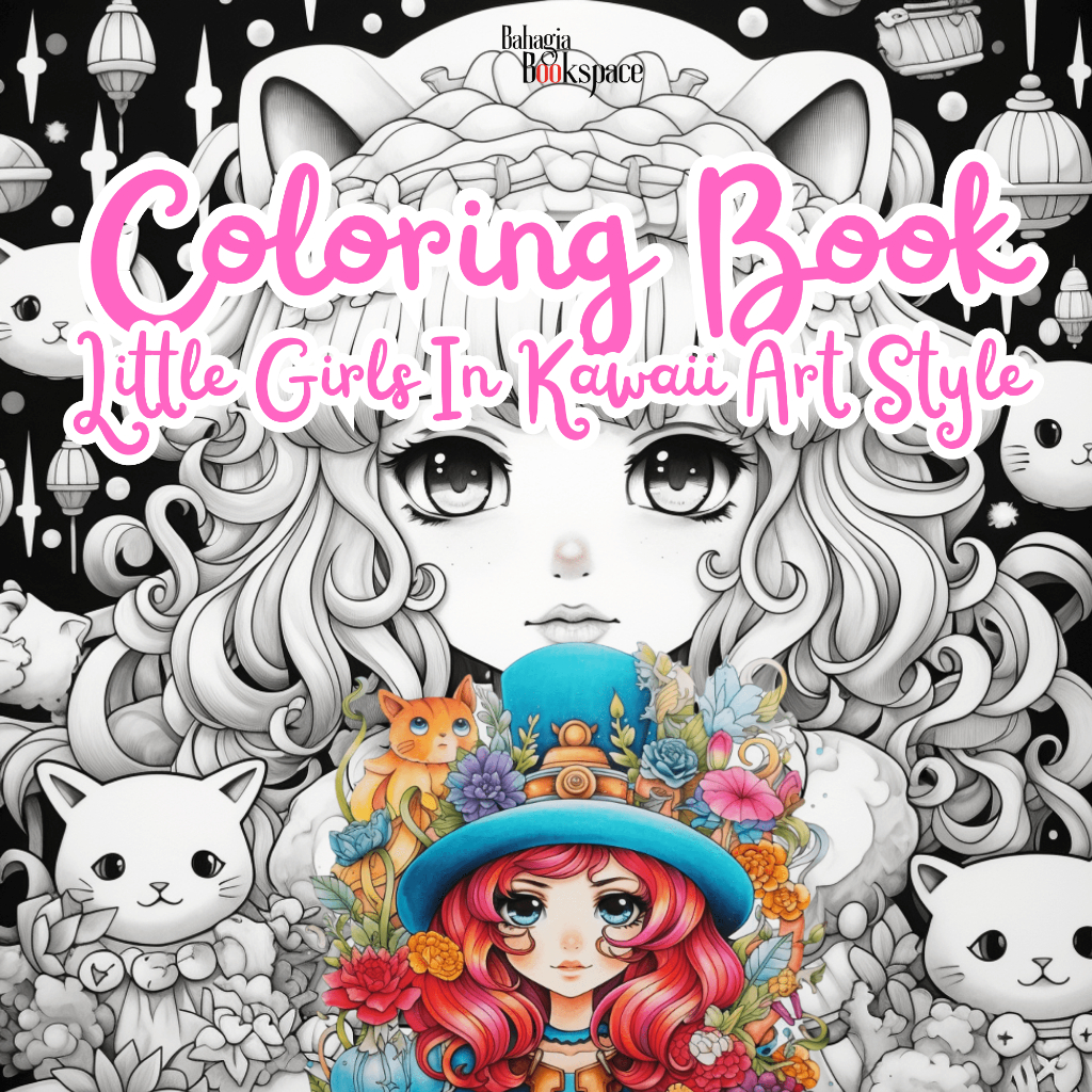 สาวน้อยในสมุดระบายสีสไตล์อาร์ต น่ารัก