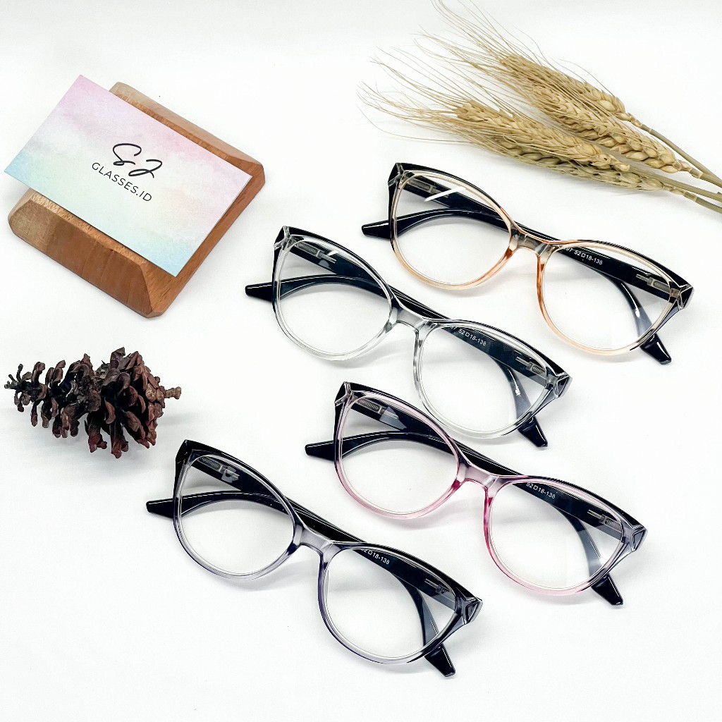 (SJ3197) Kacamata Baca/Plus Cat Eye Fashion +0.50 sd +4.00