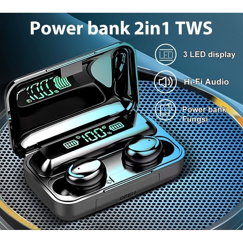 H และ A EARPHONE TWS BLUETOOTH 5.0 PLUS CHARGING CASE 2200MAH BTH-F9-5 EARBUDS WIRELESS PORTABLE REC