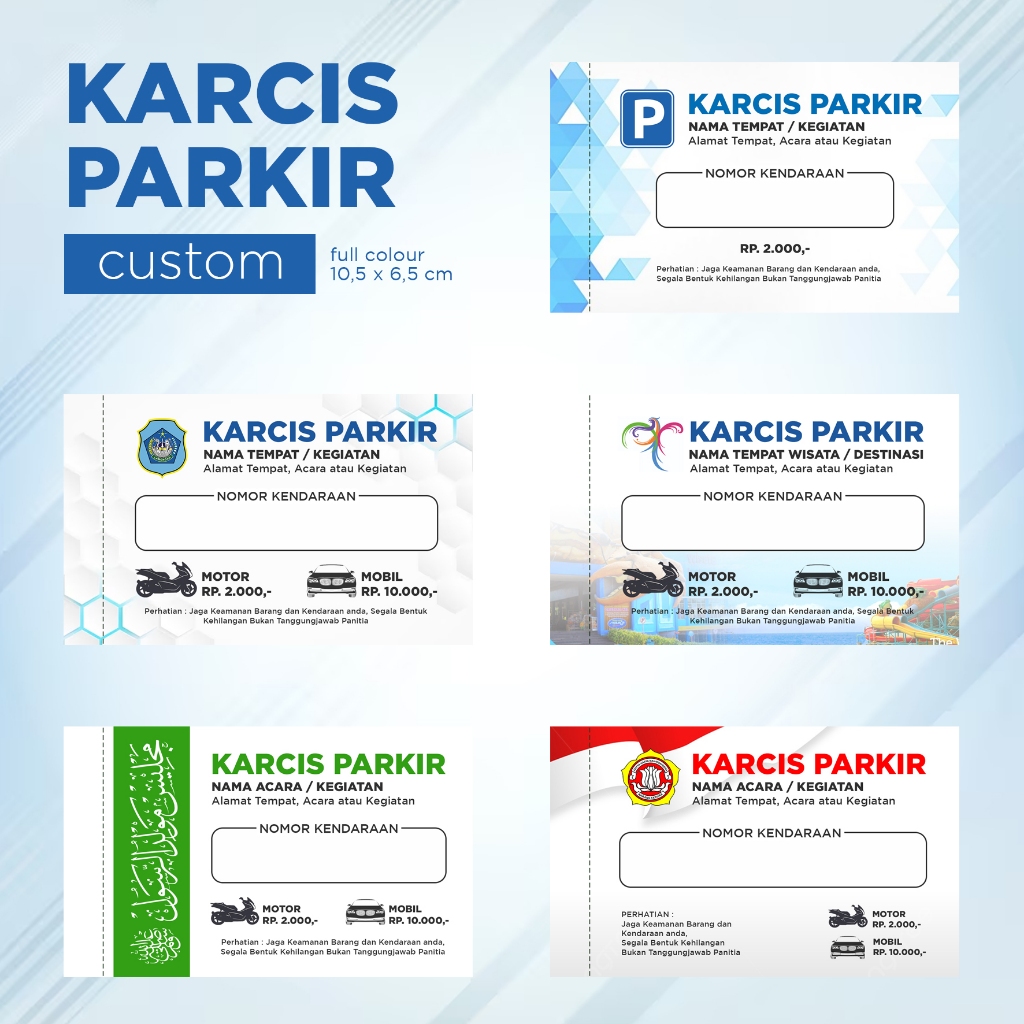 PRINT PARKING TICKETS - TICKETS - EVENT PARKING - CUSTOM