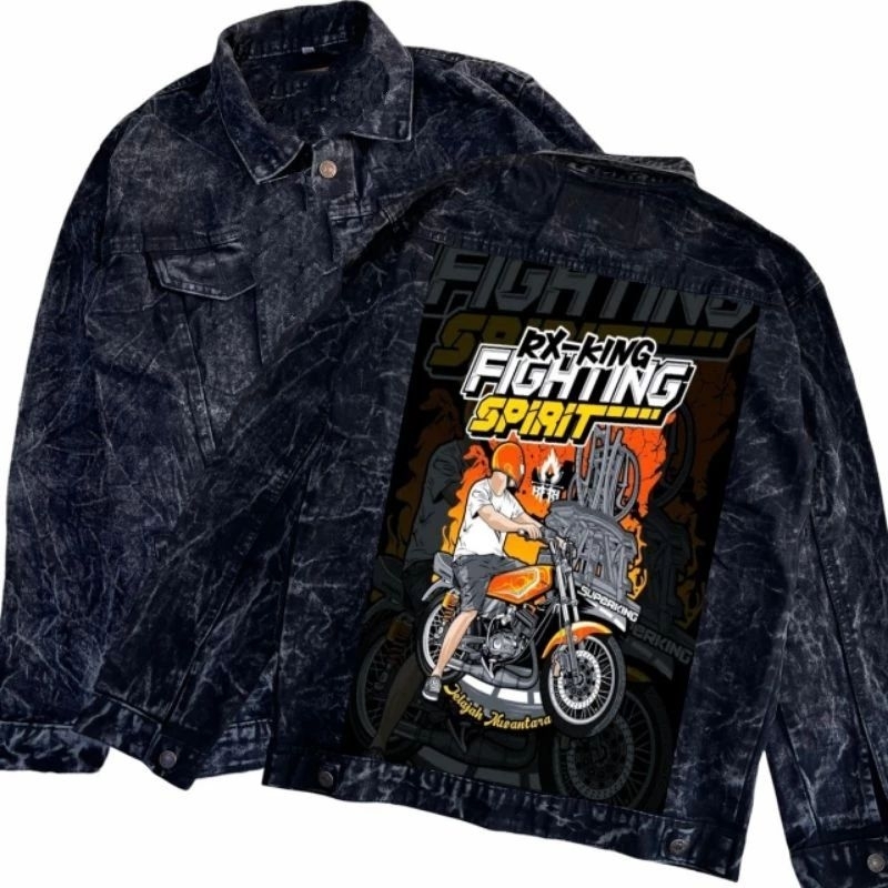 Rx king Jacket/rx king print denim jeans Jacket/printing jeans Jacket