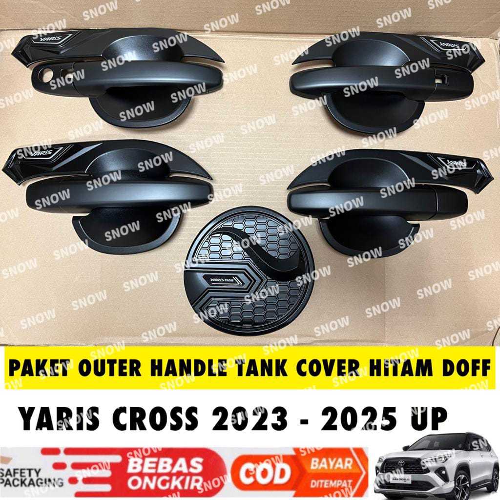Hitam แพคเกจฝาครอบถังมือจับด้านนอก Yaris Cross GR Sport 2023 2024 2025 2026 สีดํา Hubcap Doff