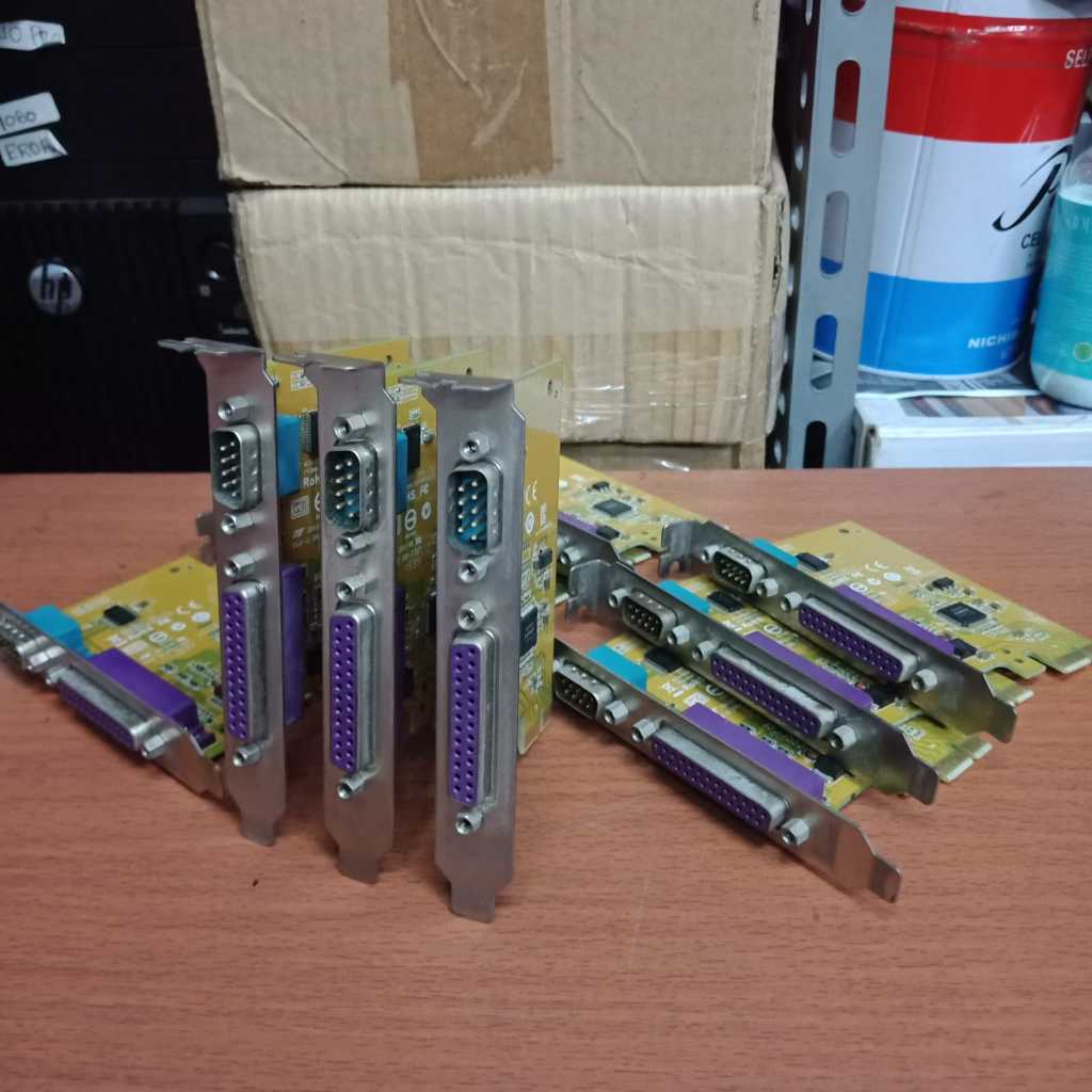 Rs-232 Serial Port Com & Db25 เครื่องพิมพ์พอร์ตขนาน Lpt To Pci-E ราคาถูก