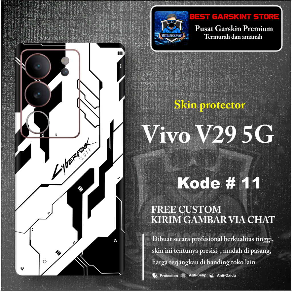 (Isi 2 ชิ้น) สติกเกอร์ติดโทรศัพท์ Vivo V29 5G Motif 11-15 (ขอรูปภาพได้)