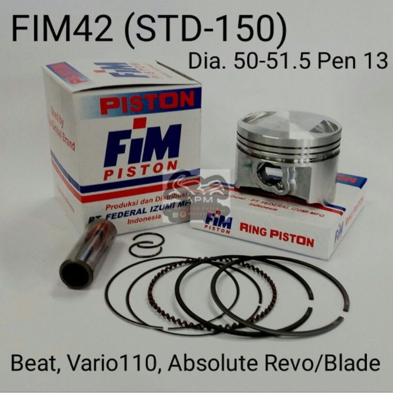 PISTON KIT / PISTON SET FIM 42 VARIO, BEAT, SCOOPY, REVO ABSOLUTE Os Std, 025, 050, 075, 100, 150,20
