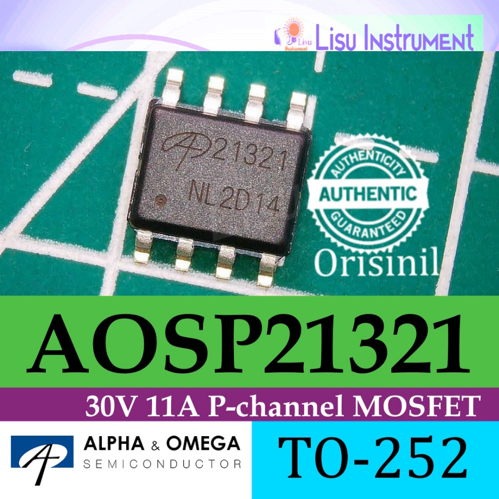 Aosp21321 30V 11A P-channel MOSFET 21321 SOEC-8 Alpha & Omega ORIGINAL เปลี่ยน AO4435 4435