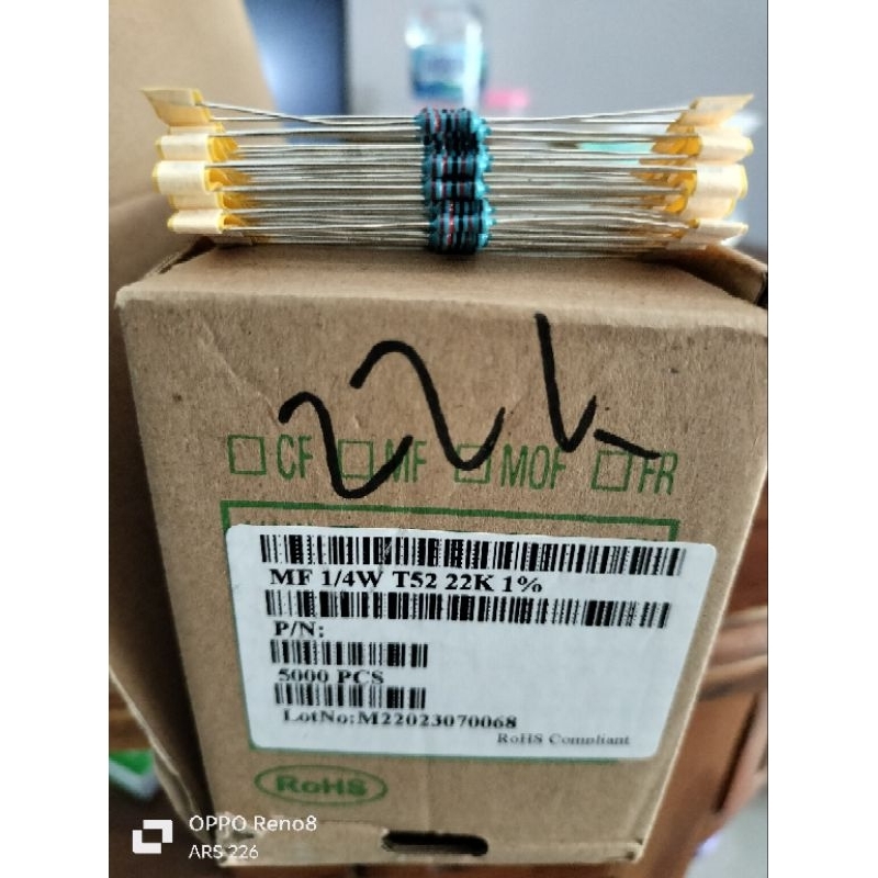 1/4W 1% 22K TAIWAN RESISTOR
