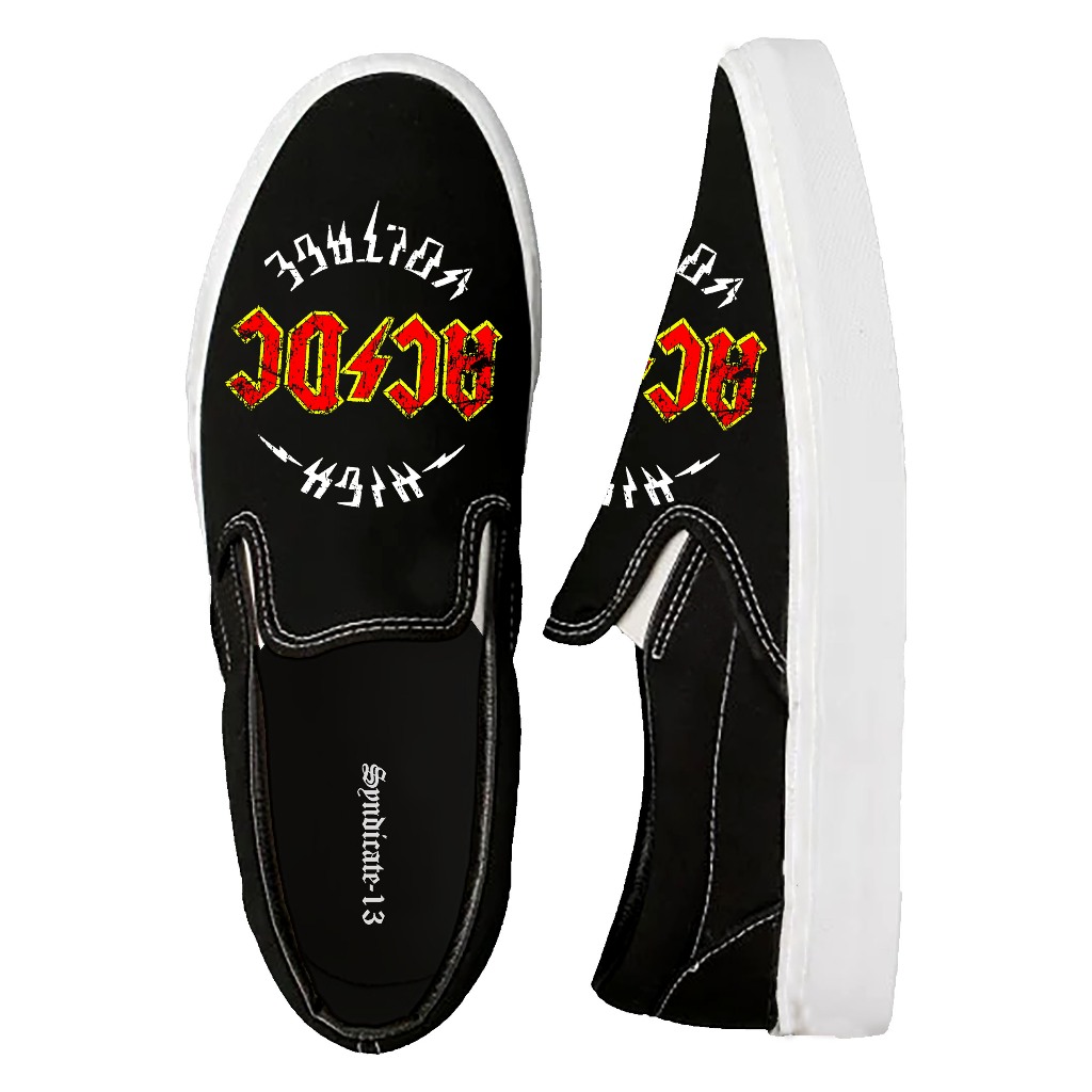 รองเท้า Acdc HIGH VOLTAGE SLIP ON | รองเท้าวง | รองเท้าเพลง |