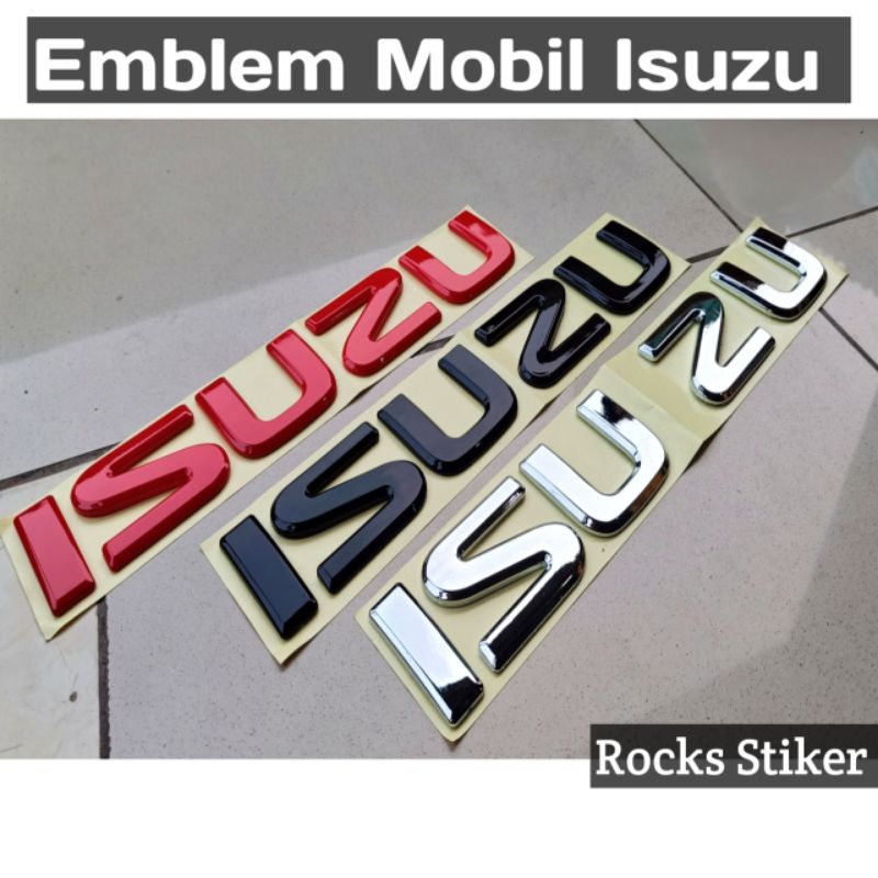 Hitam MERAH รถเอลฟ์ ISUZU ห้องโดยสารด้านหน้า โลโก้สัญลักษณ์ / ISUZU Car Emlem Chrome สีดํา สีแดง อุป