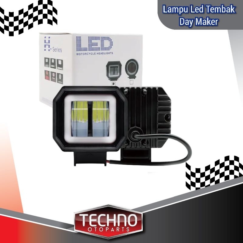 MATA X2 LED Spotlight สองตารอบสแควร์รุ่น 20 วัตต์ 20W 4D รถจักรยานยนต์รถ Daymaker Cutoff