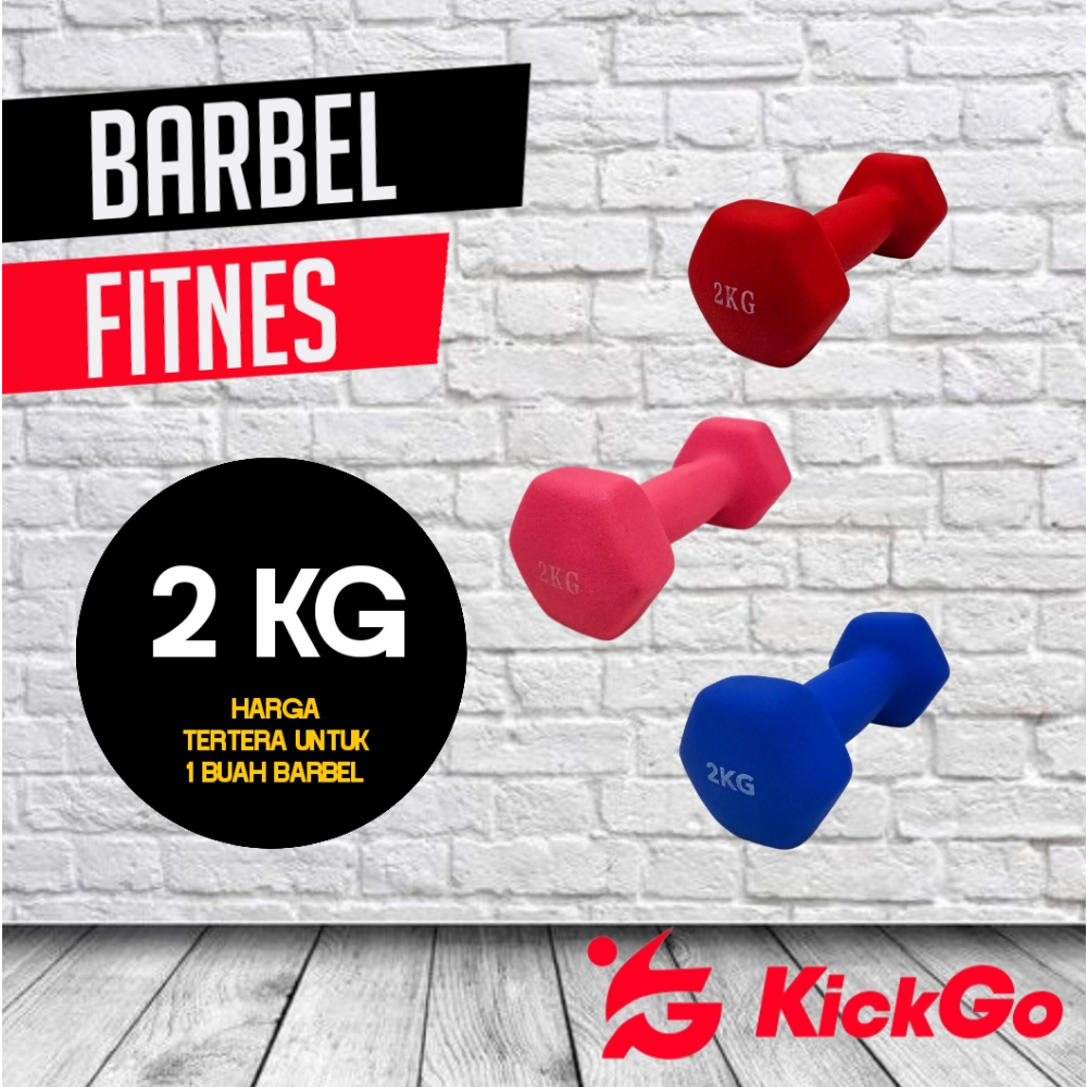 KickGo Dumbell 2Kg Barbell Dumbbell 2kg Anti Slip Barbell Girls Mini Barbell 2kg weight training