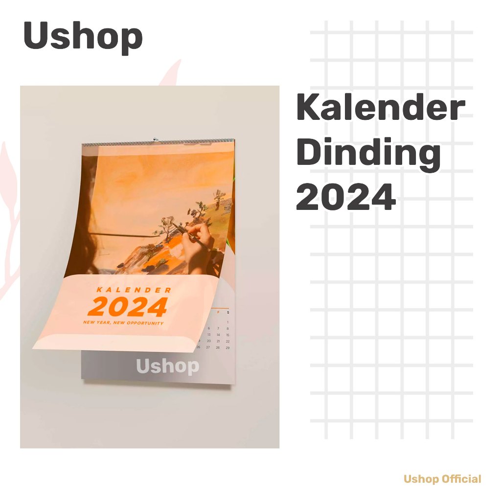 2026 ปฏิทินติดผนังอินโดนีเซีย - ปฏิทินขนาดใหญ่ 50 x 34 ซม. Ushop