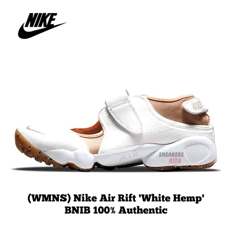 [WMNS] Nike Air Rift White Hemp รองเท้าแตะ DM9645-100 ของแท้ 100% / รองเท้าแตะ Nike Rift แบบสวม / รองเท้าแตะ Nike Rift Ninja