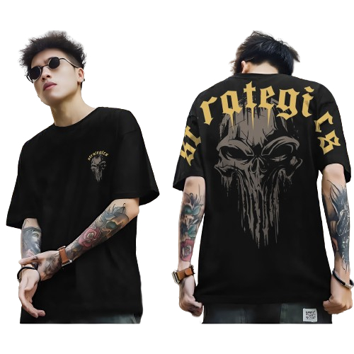 KATUN เสื้อยืด DISTRO ABSTRACKORIGIN STRATEGICS SKULL เสื้อยืด COMBED COTTON เสื้อยืด UNISEX ผู้ชายผ