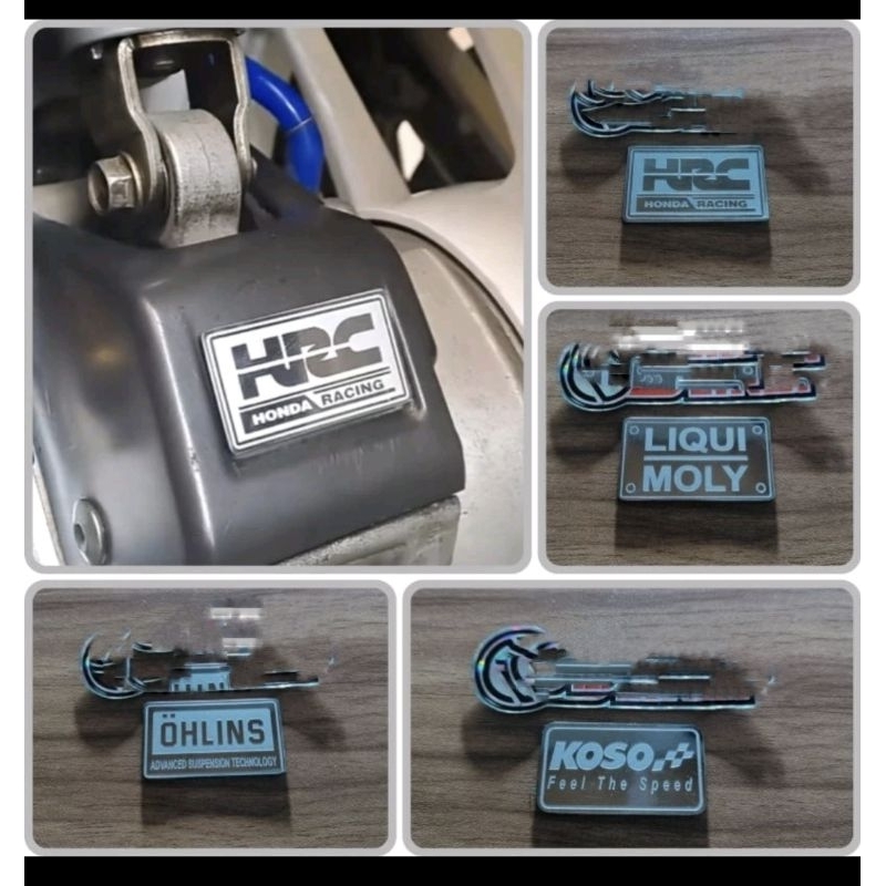 HONDA VARIO STAINLESS HRC LIQUI MOLY KOSO SENSOR COVER EMBLEM