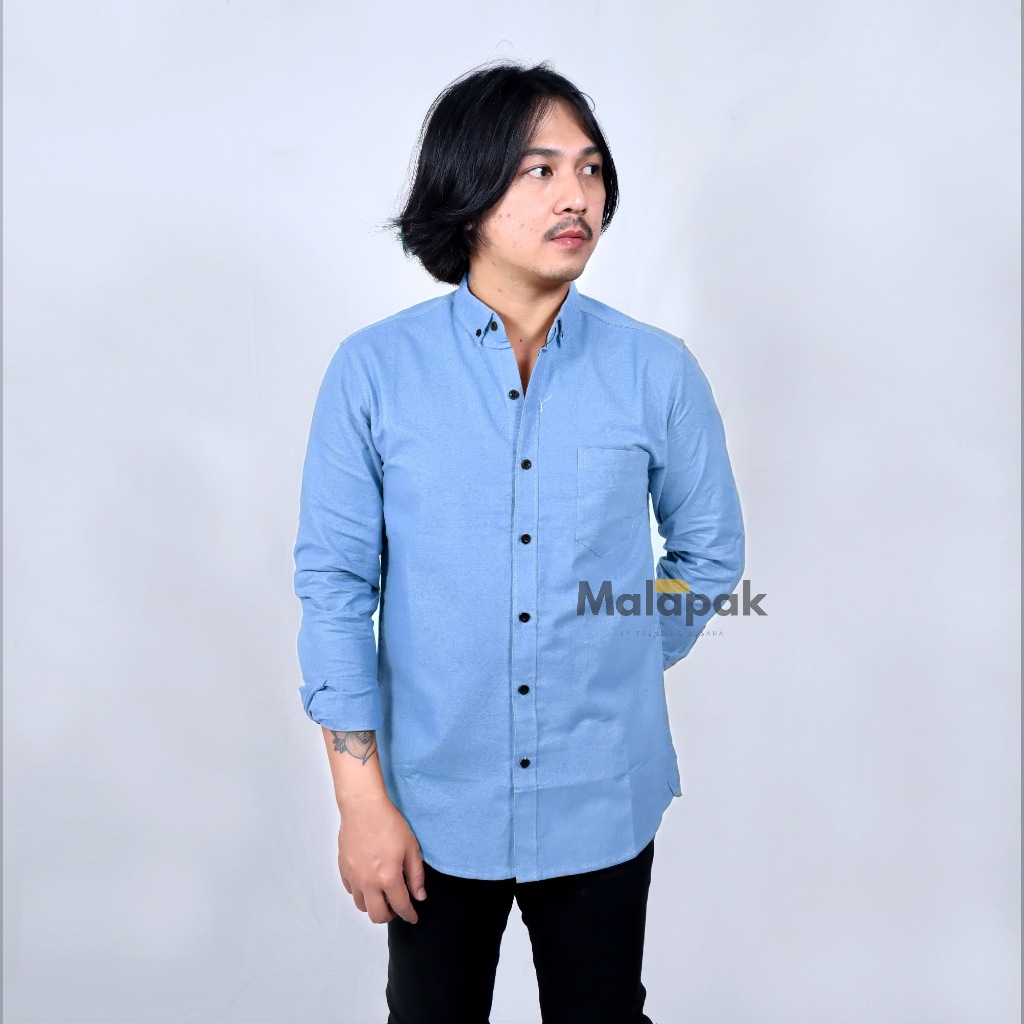 เคมีจา เสื้อเชิ้ตแขนยาวสีฟ้าอ่อนผู้ชาย-เสื้อเชิ้ตผู้ชายผ้าเดนิมเข้ารูป-เสื้อเชิ้ตผู้ชายธรรมดาสีน้ําเงินนุ่ม-เสื้อเชิ้ตสีพื้นแขนยาว-เสื้อเชิ้ตสีพื้นชาย*กันน้ําและคุณภาพสูง-เสื้อพวงกุ