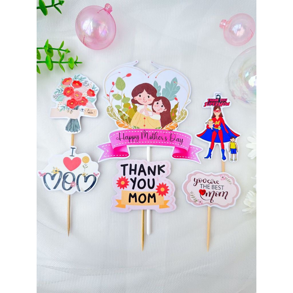 Mothers Day Mothers Day เค้ก Topper / ตกแต่งเค้ก Tumpeng Parcel Minitop Edition Set