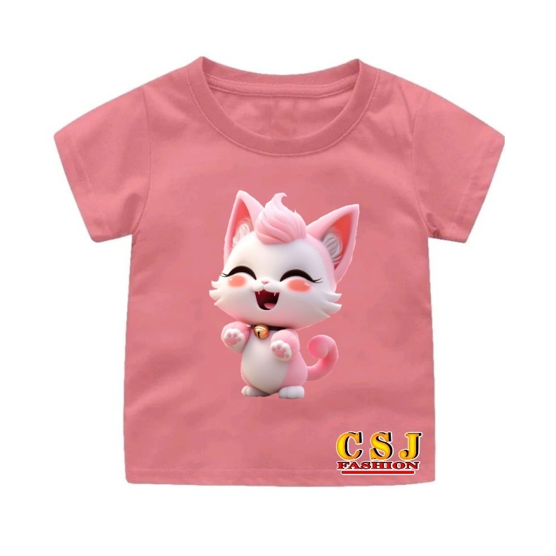 Csj เสื้อยืดเด็กผู้หญิง เสื้อเด็กผู้หญิง 2-9 ปี เสื้อยืดเด็กผู้ชาย A-022-SP