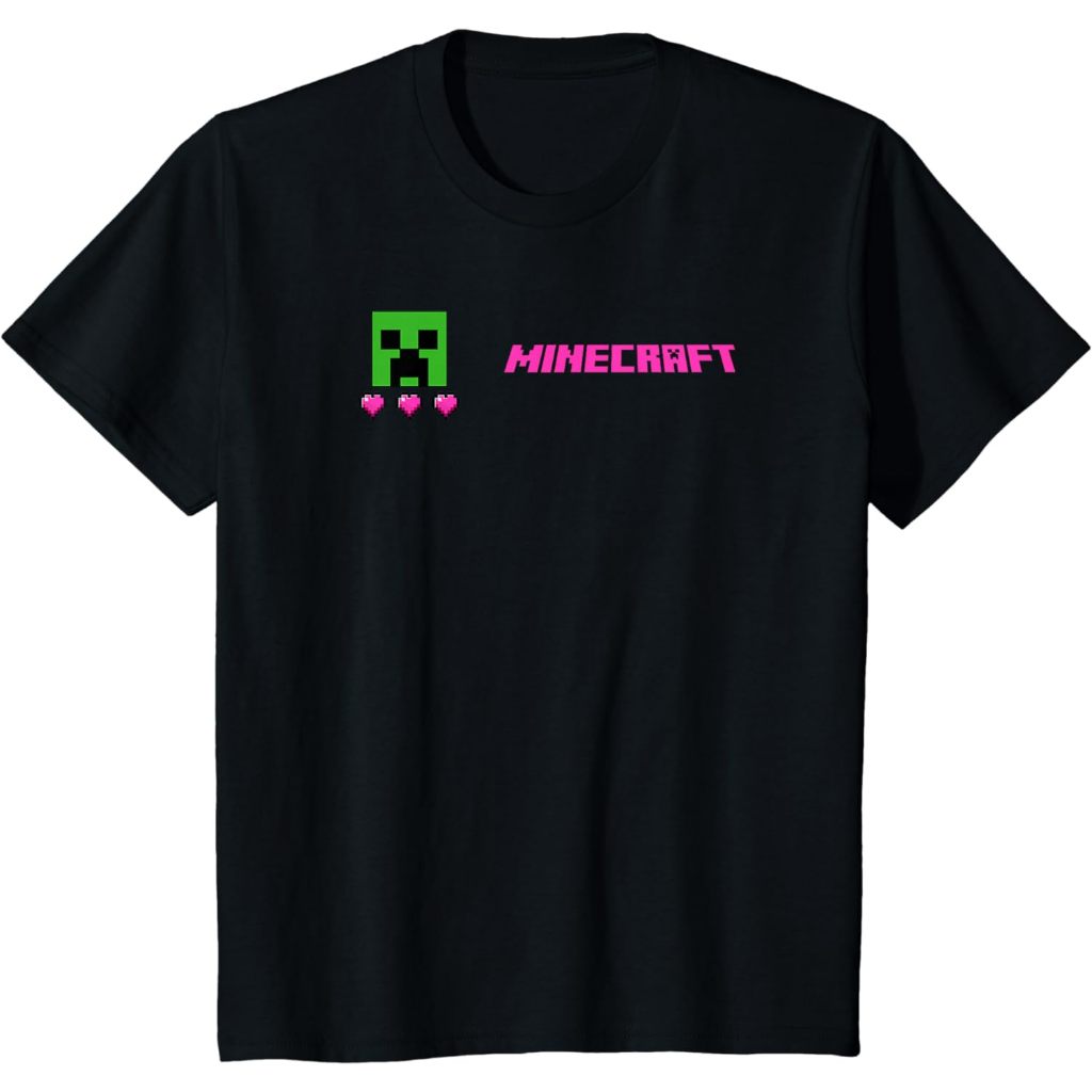 เสื้อยืด พิมพ์ลายโลโก้ Minecraft Creeper Heart Bar สําหรับเด็ก