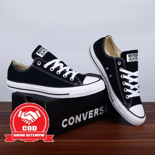 Hitam Converse Shoes สําหรับผู้ชาย ผู้หญิง - Convers All star Shoes - Black รองเท้านักเรียน - Convers Classic Shoes