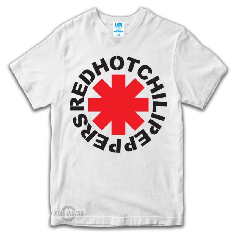 RED HOT CHILLI PEPPERS WHITE เสื้อยืดพรีเมี่ยม rhcp