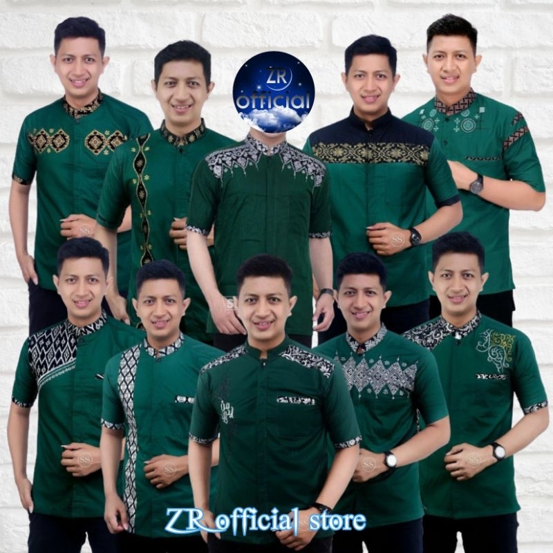 HIJAU koko Bottle Green Batik koko Prada ผสมผสานเสื้อ koko guz azmi