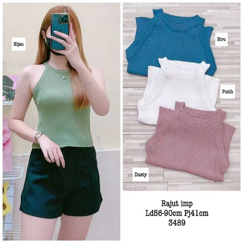 Zelline Official Women& 39;s เสื้อถักสไตล์เกาหลี Helena Tanktop Knit เสื้อกล้าม