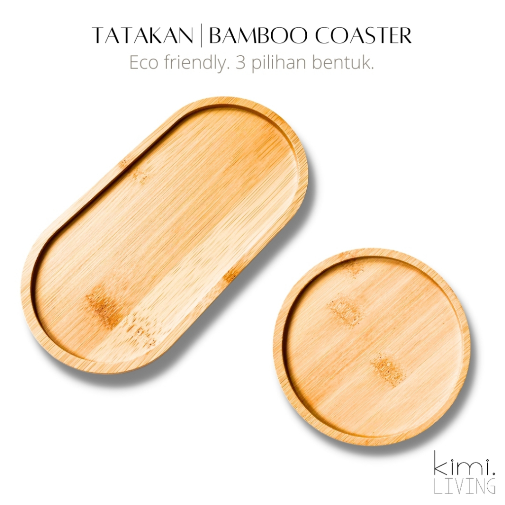 HJK Bamboo PLATE สําหรับขวดสบู่ / แก้วชากาแฟที่รองแก้วไม้ไผ่