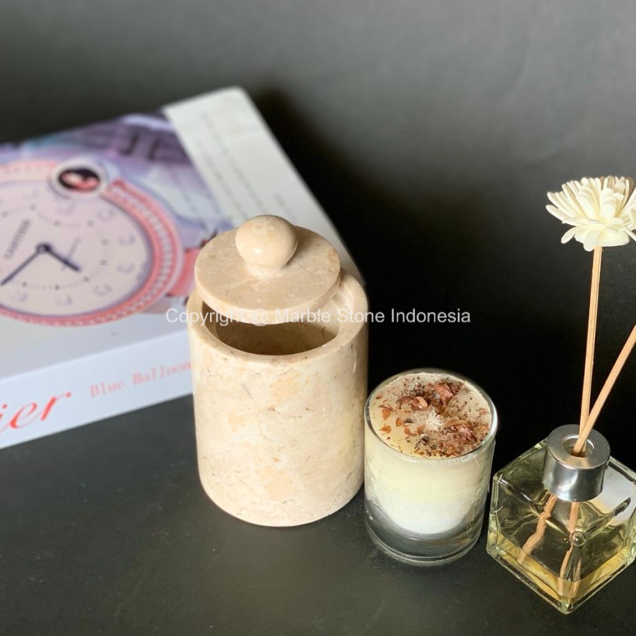 ที่วางผ้าฝ้ายลายหินอ่อน | ที่วางสําลีก้านหินอ่อน ถ้วยหินอ่อน ราคา ถูกที่สุด ดีลบีเคเค แกลเลอรีภาพที่ 8