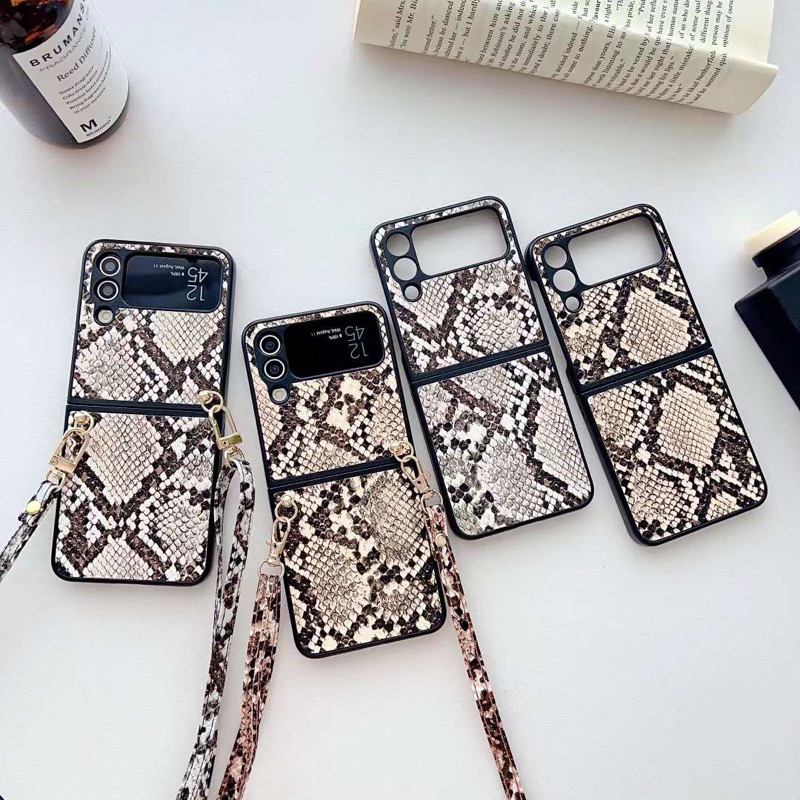เคสใหม่ Zflip7 Zfold7 หนังงูผิวงูโซ่ยาว Samsung Z Flip 5 4 3 น่ารัก ZFLIP5 ZFLIP4 ZFLIP3 FLIP5 FLIP4