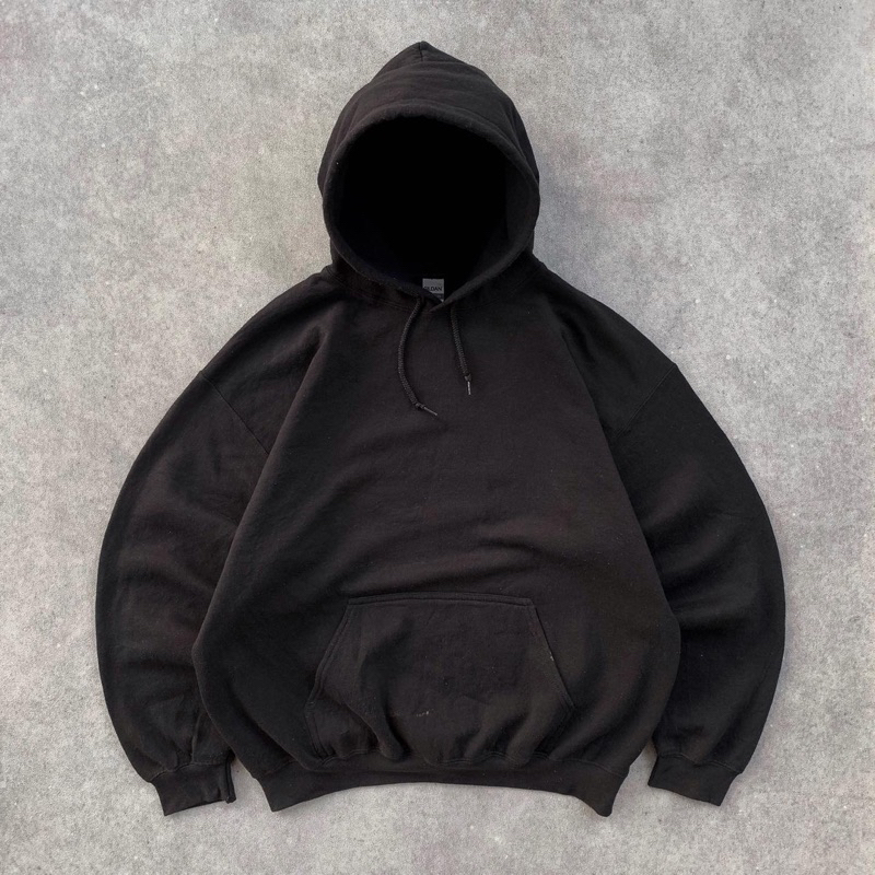 Faded Black Gildan Heavy Blend Hoodie